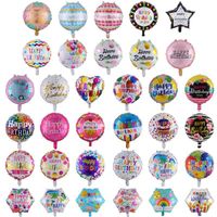 Partihandel 18 tums födelsedag ballonger 50pcs / lot aluminiumfolie ballonger födelsedagsfest dekorationer Många mönster blandade