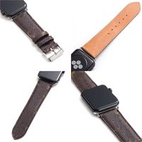 Luxury Designer Black Big L Flower Smart WatchBands Straps for apple iwatch 2 3 4 5 6 7 Fashion print letter G 38 40mm 41mm 42 44mm 45mm Quality leather watchband
