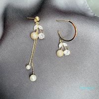 Dangle Chandelier Trendy Squisito cristallo di cristallo di cristallo perla nappa orecchini a goccia per le donne gioielli di asimmetria di alta qualità bling zircone S92