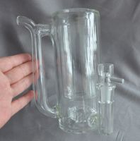 Vintage Glass Coffee Mug Bong water pipe Coffeware Sets 17cm Height Net weight 700g Double Breaker use for drinking Tea and smoking can put LOGO