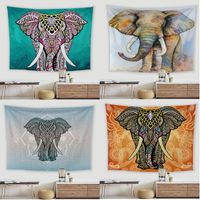 Слон гобелен высокое качество оптом напечатанные красочные слоны гобелены для украшения на стене