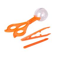 Children's outdoor insect catching three piece toy lawn clip tweezers collector plastic ball