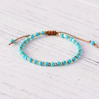 Очарование браслетов Boho 4mm Blue Friend Bracelet Cut Surface Metal Beads Регулируемые женщины 2021 Ювелирные изделия мужские брасея