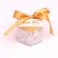 Gift Wrap 50PS Marble Series Printing Paper Candy Box Hexagonal Wedding Party Decorations With Ribbon Bag Suppliers Selling