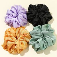 Women Girls Chiffon big size Scrunchies Elastic Ring Hair Ties Accessories Ponytail Holder Hairbands Rubber Band Solid Sweet