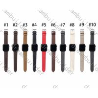 Correias de desenhista Watchbands Watch Band 42mm 38mm 40mm 44mm iWatch 2 3 4 5 bandas pulseira de couro pulseira listras de moda
