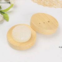 Banheiro de madeira sabonete pratos lavatório de plataforma de banheira de banho titular de sabão redondo artesanato natural suporte de madeira para esponjas Soap Zze12894