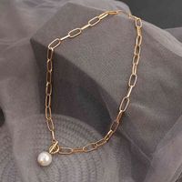 Collana del pendente barocco Girocollo perla per le donne Wedding Punk Punk Gold Silver Color Clavicle Catena di moda gioielli moda