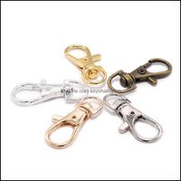 Keychains Fashion Accessories 10Pcs Lot Split Key Ring Swivel Lobster Clasp Connector For Bag Belt Dog Chains Diy Jewelry Making Findings Dr