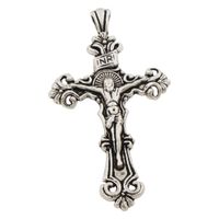 Charme croix traditionnelle INRI Crucifix 59.5x33mm Pendentif en argent Antique Medallion L1656 40PCS / Lot Recherches de bijoux Composants