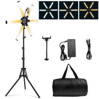 Lighting 26 Inch Star Ring Light Led Photography Fill Light Six Arms 3200K-5600K Video Multimedia Lamp with Tripod for Makeup Phone Live