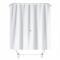 Sublimation vierge étanche Rideau de douche Thermique Transfert thermique Blanc Polyester lavable 2-en-1 rideaux de baignoire avec 12 trous d'œillet RRA11902