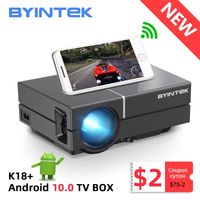 Byintek Sky K8 HD 720P LCD 1080PホームシアターポータブルLEDビデオミニプロジェクター（オプションのAndroid 10）電話3D 4K 210609