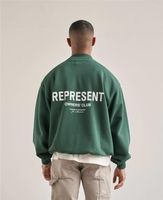 Erkek hoodies tişörtü yeşil temsil sahipleri kulübü erkek kadın 1: 1 yüksek kalite logo sloganı baskılı hoodie boy crewneck