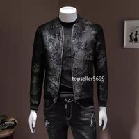 2022 Autumn e Winter New Jackets Tide Modelos de roupas masculinas Coroa bordada Casa de medalha de flor escura de flor escura