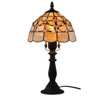 Table Lamps European Tiffany Simple Art Lamp Vintage Creative Alloy Lightbody Stained Glass Desk Light Home Deco Lighting Fixture T189
