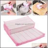 Cloths Household Cleaning Housekee Organization Home & Gardenwhite Non-Stained Bamboo Fiber Wipes Water Stains Clean Dishcloth Wash The Bowl