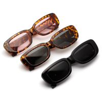 Dropshipping Retro rectángulo gafas de sol hombres gafas de sol masculinas de niña de leopardo negro para mujeres 2021 Moda Tendencias de verano