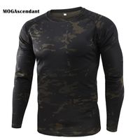 Camouflage T-shirt Heren Ademend Sneldrogend Droog T-shirt met lange mouwen Mannelijke Outdoor Sports Army Combat Tactical Military Camo Tshirts 210319