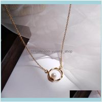 Ciondolo collane ciondoli gioielli di alta qualità braccialetto di lusso Giappone Corea semplice geometrica cerchio temperamento bella collana di perle