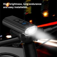 Światła rowerowe Podwójne przełącznik rowerowy Digital Display Reflektor daleko w pobliżu Światło Ładowanie Glarka Highlight Riding Night MTB