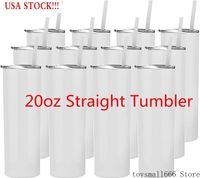 US Stock Sublimation Mugs 20 Oz Stainless Steel Straight Bla...