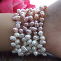 Beaded, Strands Women&#039;s 5 Multi Color Top-Drilled Pearl Bracelet 8&quot;