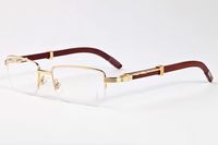 Luxus Mode Half Frames Optische Sonnenbrille Metall Lesekopf Männer Frauen Retro Designer Gläser Adumbral Zierzierende Holz mit Original Box Lunettes Oculos