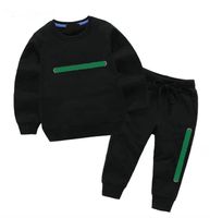 I lager 2-11 år Barnkläder Set Baby Boys Tjejer Garment Höst Vintermönster Designer Sweater Suit Kids Coat + Byxor