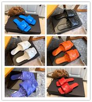 Designers womens slippers square mules shoes insoles nappa lambskin women shoes LIDO sandals luxury lady flat sandals MSq Bottegas Venetas
