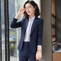 Compre al por mayor Chaqueta Azul Marino Formal Para Las Mujeres de bajo  precio \u0026 de calidad con envío gratuito | Es.DHgate