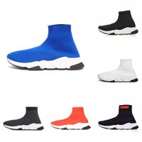 Hız 2.0 çorap sneakers kayma tasarımcılar erkekler kadın ayakkabı koşucular eğitmen spor rahat ayakkabı siyah beyaz mavi pembe geri dönüşümlü örgü kutusu toz torbası