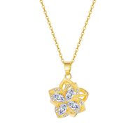 Mulheres ouro flor pingente colar para mulher cúbico zirconia design designer designer jóias de aço inoxidável cadeia colares estilo
