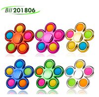 Plum Blossom Fingertip Electroplated Fidget Spinner Toys Push Bubble Popper Tiktok Tik Tok Fashion Stress Relief Finger Fun Toy Decompression Hand Spinners Game