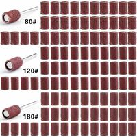 300pcs 80 # 120 # 180 # Bandas de lijado Aparatos de accesorios de taladro eléctrico para manicura Pulido de archivos de clavos