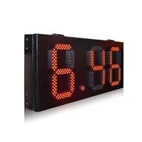 Desk & Table Clocks Outdoor Waterproof 7-section 12 Inch Single Red Digital 8.88 Format Gas Station LED Screen Display Oil Price Sign