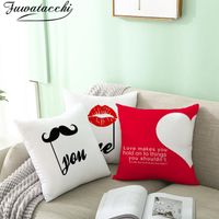 Cushion/Decorative Pillow Fuwatacchi Valentine&#039;s Day Gift Cover Mr Mrs Words Cushion Printed Throw Pillowcase For Home Sofa Decorative