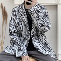 Мужские костюмы Blazers Zebra Pattern Harajuku повседневная костюм пальто мода свободная осень мужская уличная одежда куртка дизайнер мужчин одежда