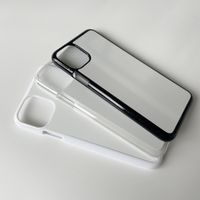 Para iPhone 5 6 7 8 XR XS 11 12 Mini 13 Pro Max Sublimation Funda de plástico duro con placa de aluminio de metal blanco en blanco 20 PCS / Bolsa