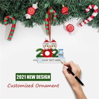 2021 Christmas Decoration Quarantine Ornaments Family Of 1-9 Heads DIY Tree Pendant Accessories With Rope Resin