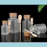 Storage Bottles & Jars Home Organization Housekee Garden Frosted Plastic Cosmetic Containers With Cork Cap And Spoon Bath Salt Mask Powder C