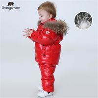 Orangemom Russia Winter Children's Clothing Sets Girls Clothes Year's Eve Boys Parka Kids Jackets Coat Down Snowsuit 2-6Year 220114