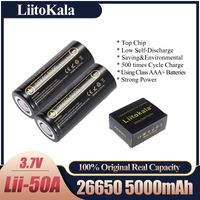 HK LIITOKALA Bateria recarregável LII-50A 26650 5000mAH 26650-50A Li-ion 3.7V para lanterna 20A Nova embalagem