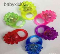 US Stock Flashing Bubble Ring Rave Party Blinking Soft Jelly Glow Hot Selling!Cool Led Light Up