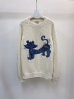 Outono e Inverno Mens Moda Bordado Designer Sweater ~ Tamanho Versão Solta Sweater Alta Qualidade Lã Material Material Homens de Luxo Suéteres