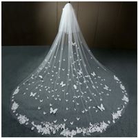 Beautiful Veils Appliques Lace with Comb Bridal for Girls Cathedral Luxury Long Chapel Length Simple Retro Wedding Phot