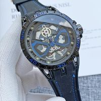 ブランドのロジャーD 46ミリメートルの男性の時計クォーツ電池のシリカゲルストラップ8色のファッションウォッチRD0912