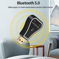 Bluetooth 5.0 Audio Receiver Transmitter 7 Colors Led Backlit Wireless Car 3.5mm Adapter For Headphone TV Computer USB interfacea24