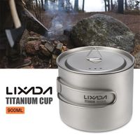 Lixada 900ml   1600ml Cup Pot Ultralight Portable with Lid and Foldable Handle Outdoor Camping Hiking Backpacking 220218