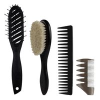 Hair Brushes 4Pcs Set Massage Comb Brush Beard Oil Anti Stat...